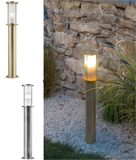 80cm Outdoor Bollard Light Brass or Galvanised with E27 Lamp Holder IP54